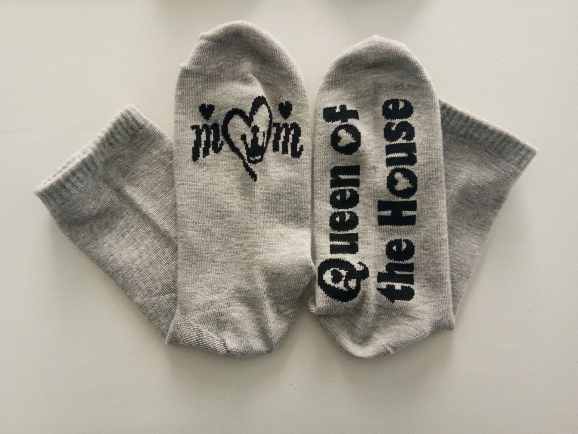 MOM Queen of the House Dad King of the House Socks Casual Crew Socks Letters Cotton Sock AB Sock Mismatched Socks Novelty Socks